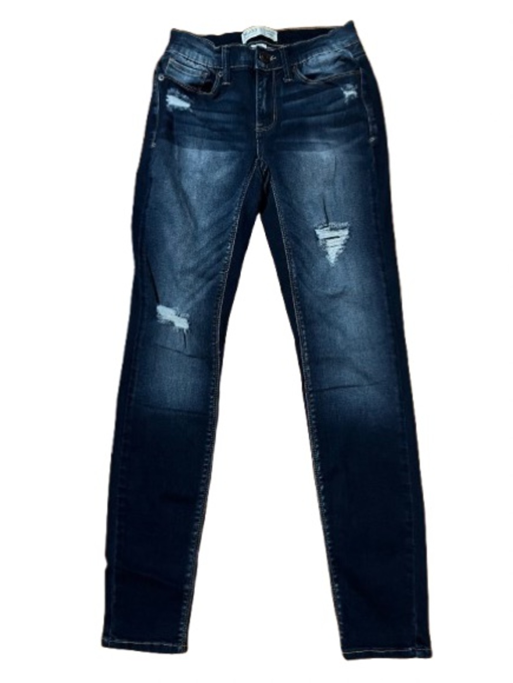 Mudd Flx Stretch Low Rose Skinny Blue Distressed Women's Jeans Size 3